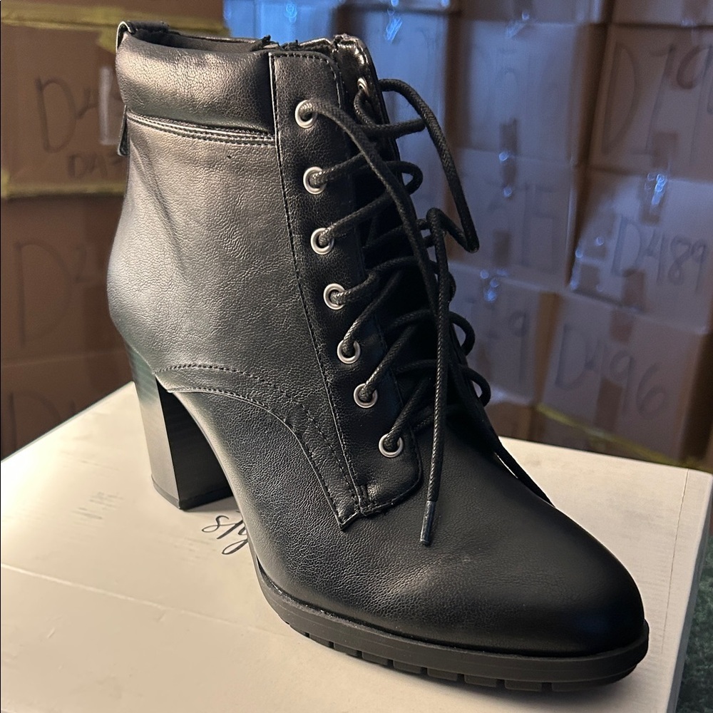Style & Co. Black Lace Up Boots